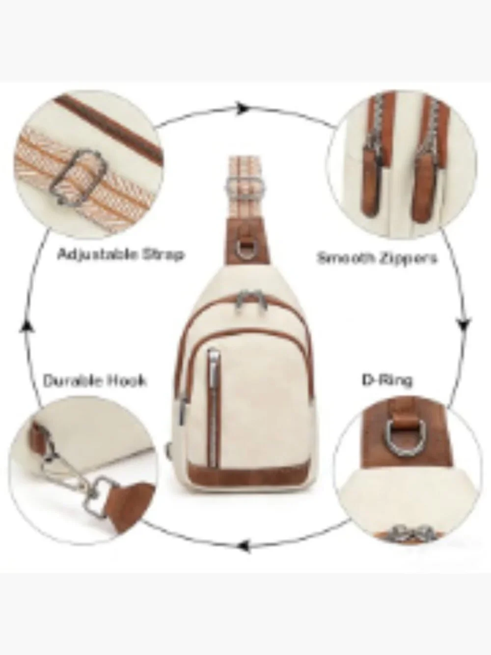 Waterproof Sling Backpack Crossbody Bag Travel Hiking Daypack Adjustable Chest